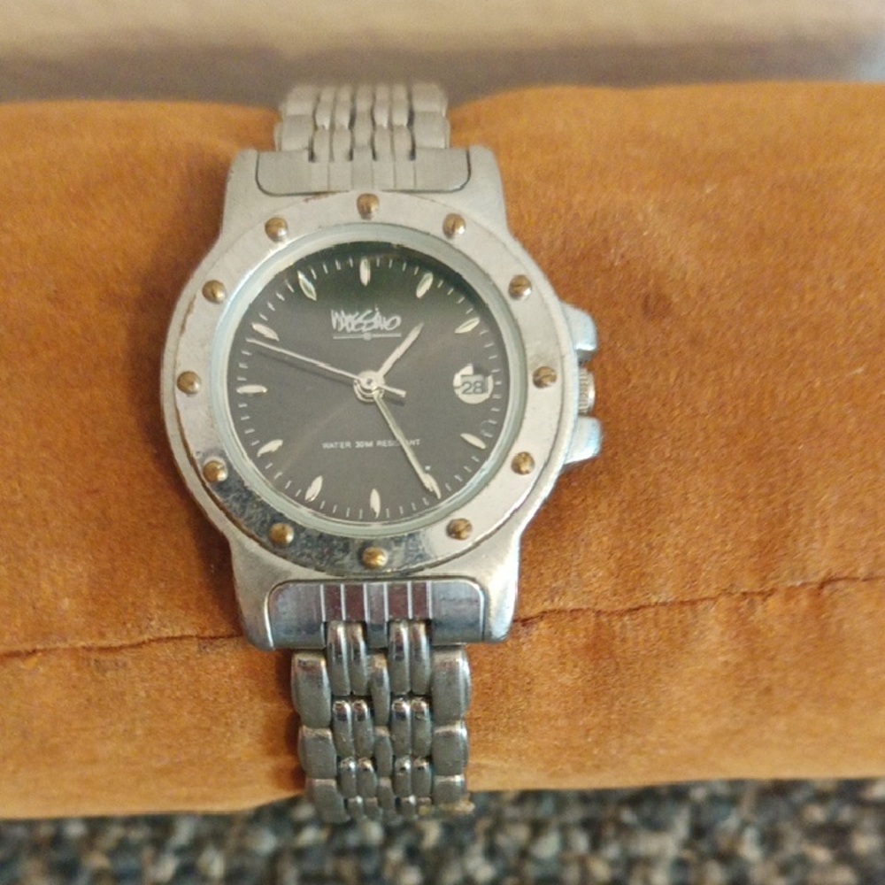 Mossimo Silver and Black Women's Bracelet Watch